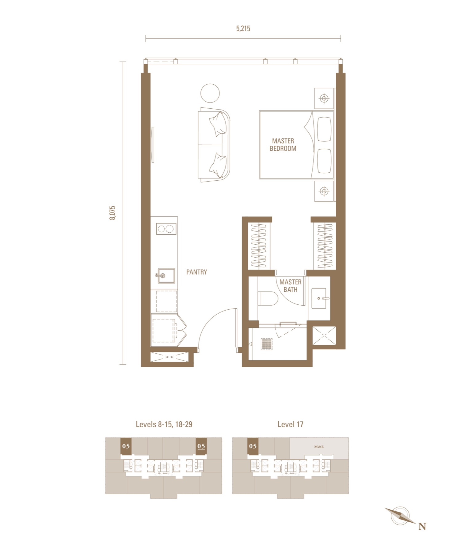 Royal Suites Type S1, 452 sq ft, suite floor plan